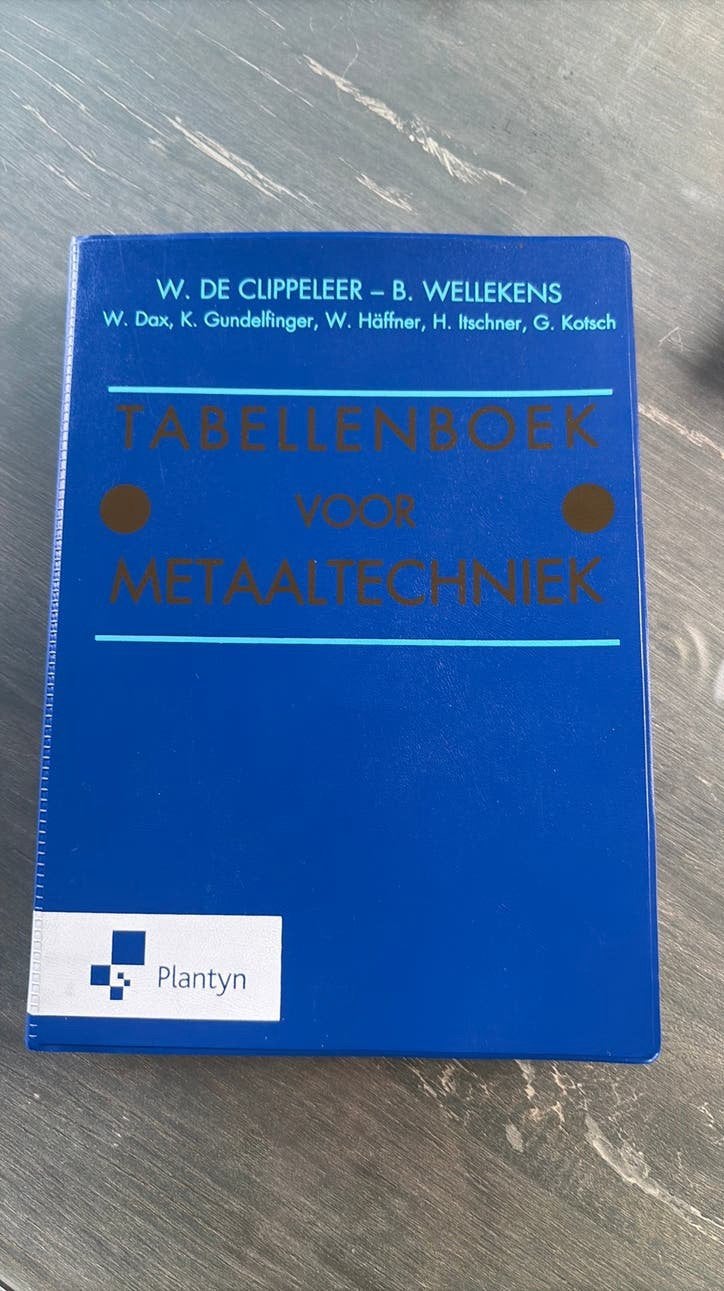 Benny Wellekens - Tabellenboek voor metaaltechniek, Boeken, Ophalen of Verzenden, Nederlands, Benny Wellekens; W. de Clippeleer