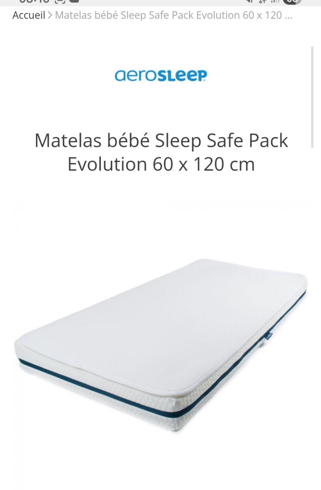 Matelas evolution, Maison & Meubles, Chambre à coucher | Matelas & Sommiers, Enlèvement, Comme neuf, Une personne, Matelas