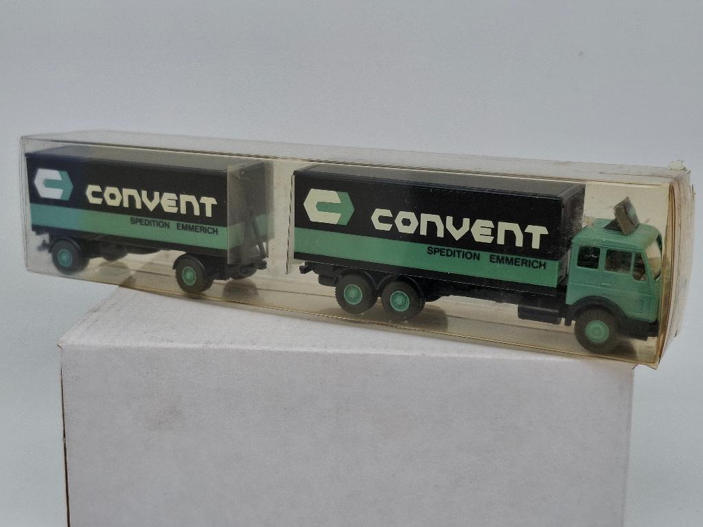 Combiné de camions Mercedes Convent Emmerich - Wiking 1/87, Envoi, Comme neuf, Bus ou Camion, Wiking