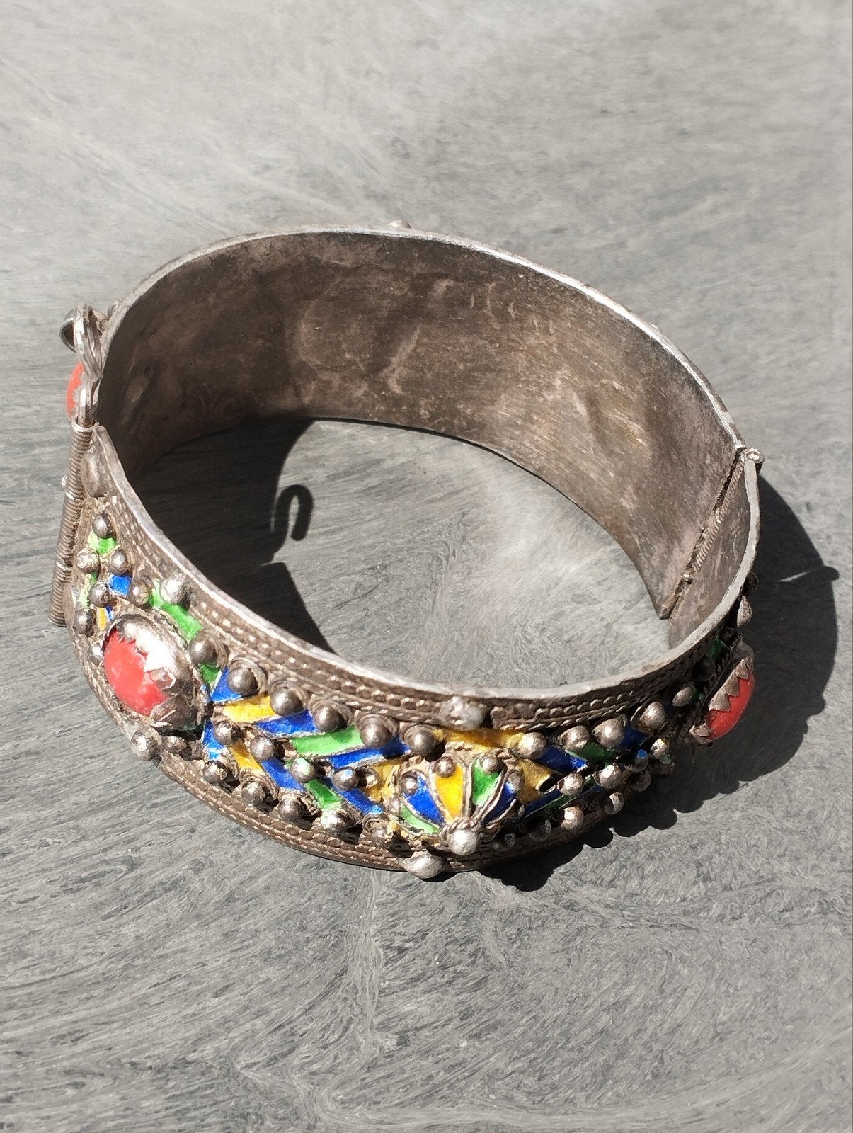 Ancient Berber Kabyle manchetarmband — sterling zilver, reli, Handtassen en Accessoires, Ringen, Zilver, Zilver, Ophalen of Verzenden