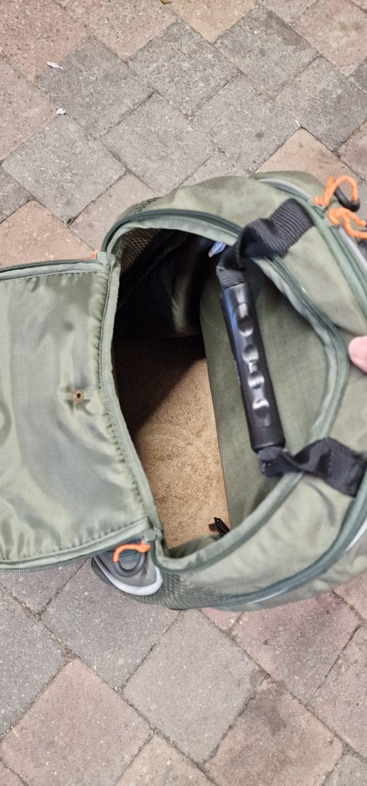 Draagrugzak voor kleine honden, Ophalen