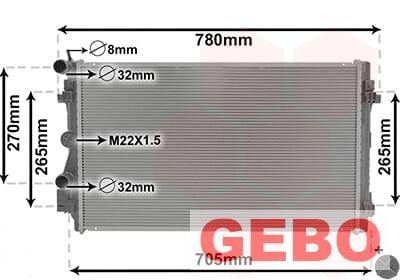 Audi A1 2010 t/m 2014 radiateur 1.4 TFSI 6R0 121 253 R, Auto-onderdelen, -, -, Nieuw, -