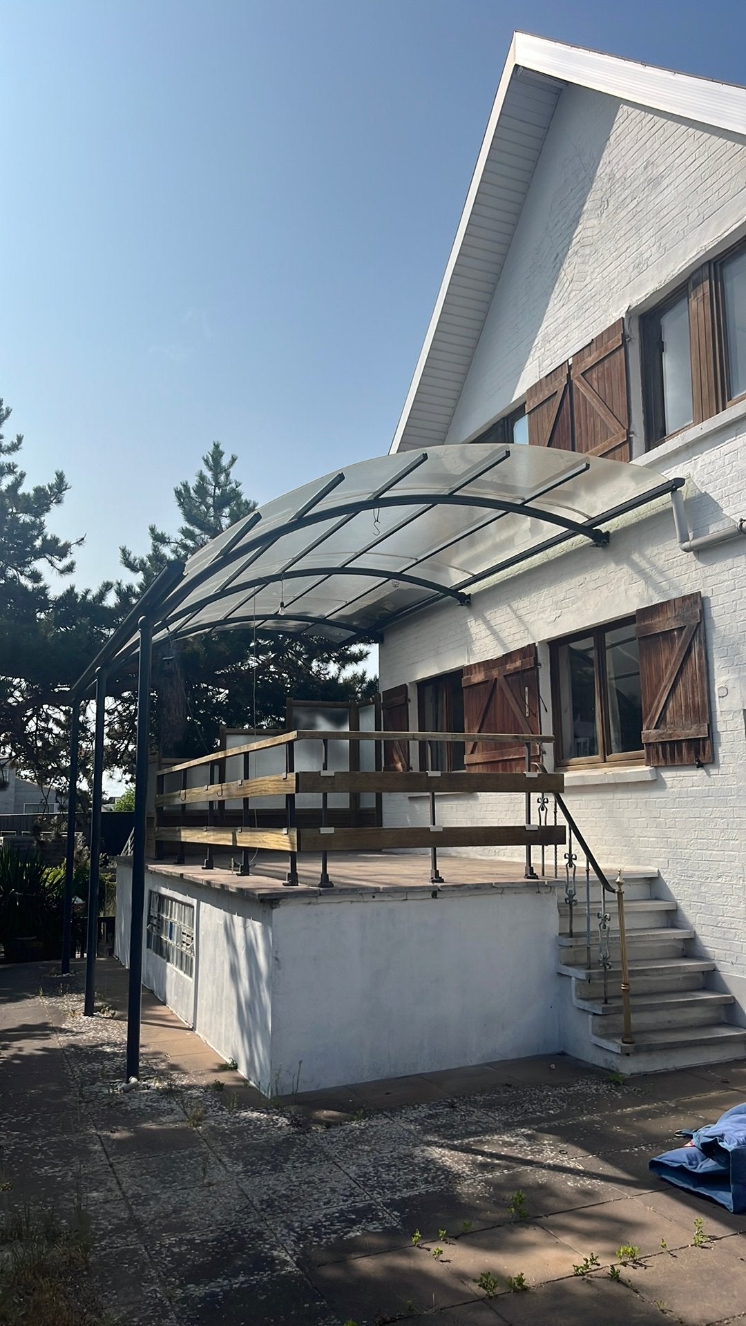 Metalen pergola met kunststof, Tuin en Terras, Overkappingen, Ophalen, Gebruikt