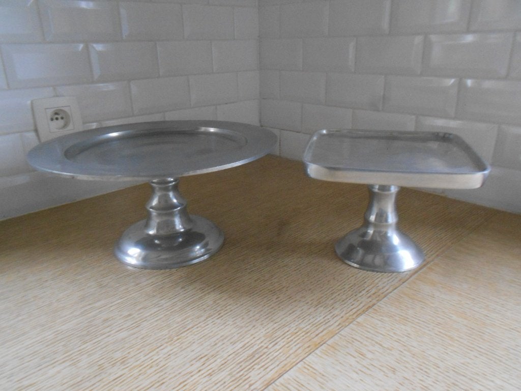 Plateaux sur pied métal argenté (Gâteau, cake, pâtisserie) x, Enlèvement ou Envoi