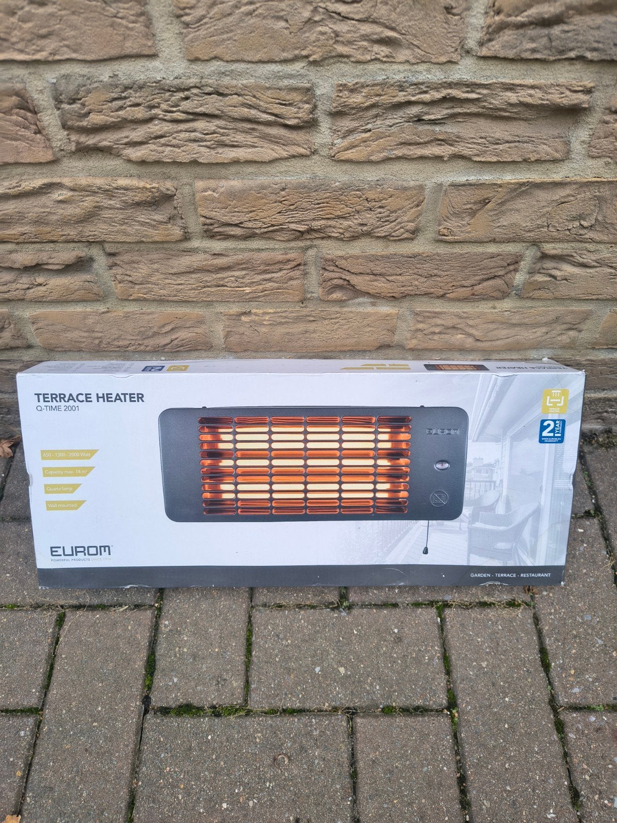 chauffe terrasse Eurom 2000w neuf, Enlèvement, Neuf, Électrique, Mur