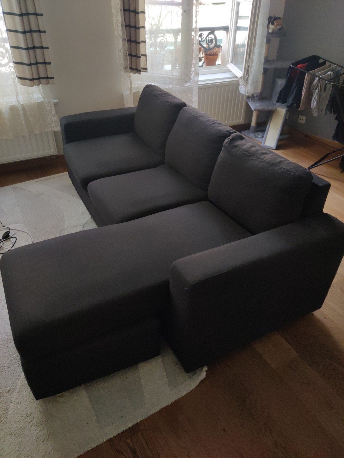 Canapé d'angle Maison du monde gris anthracite, Maison & Meubles, Trois personnes, 200 à 250 cm, 125 à 150 cm, Synthétique