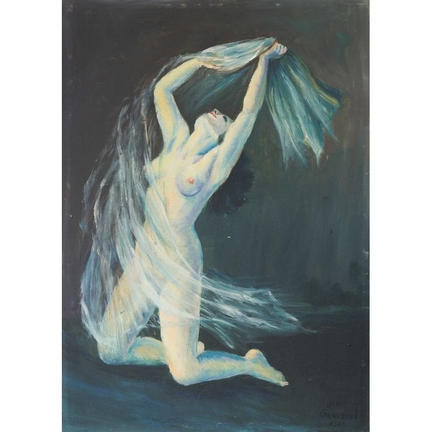 Magnifique huile surréaliste de Jane Graverol, Antiquités & Art, Enlèvement