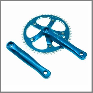 BLB - Brick Lane Bikes - Track crankstel / crankset, blauw, Fietsen en Brommers, Crankstel of Pedalen, Nieuw, Ophalen of Verzenden