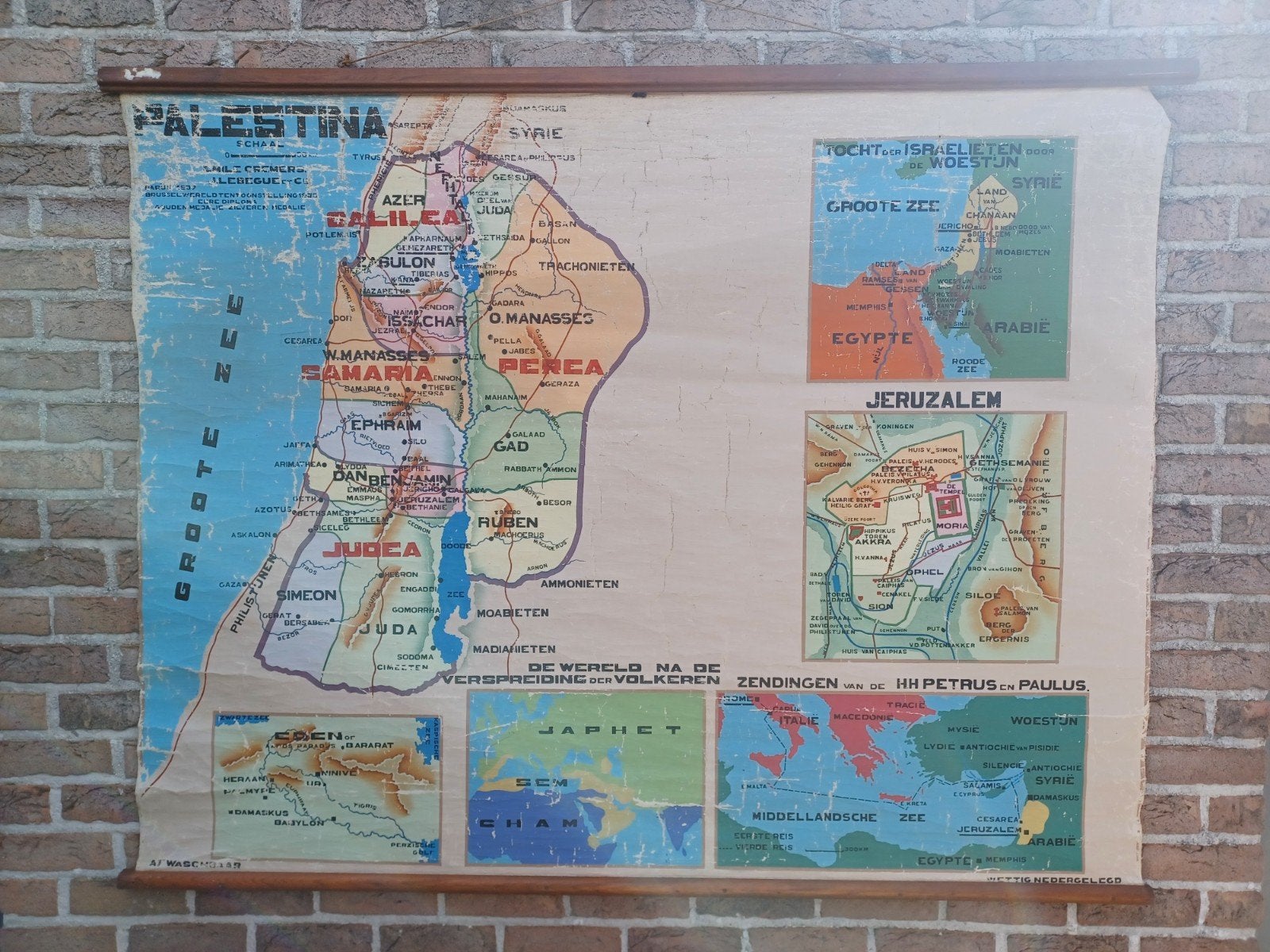 oude schoolkaart Palestina, Ophalen