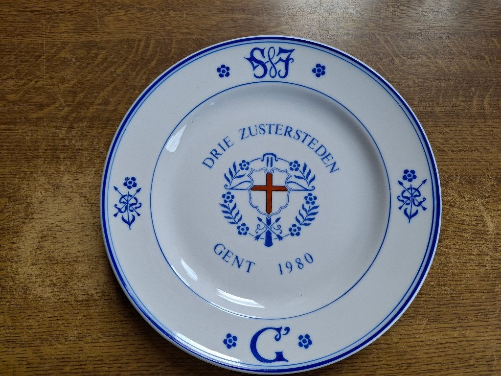 bord Driezustersteden Gent, Antiek en Kunst, Curiosa en Brocante, Ophalen