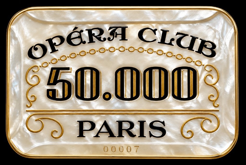BORD 50.000 F OPERA CASINO PARIS • ROULETTE-CHIP, Ophalen of Verzenden