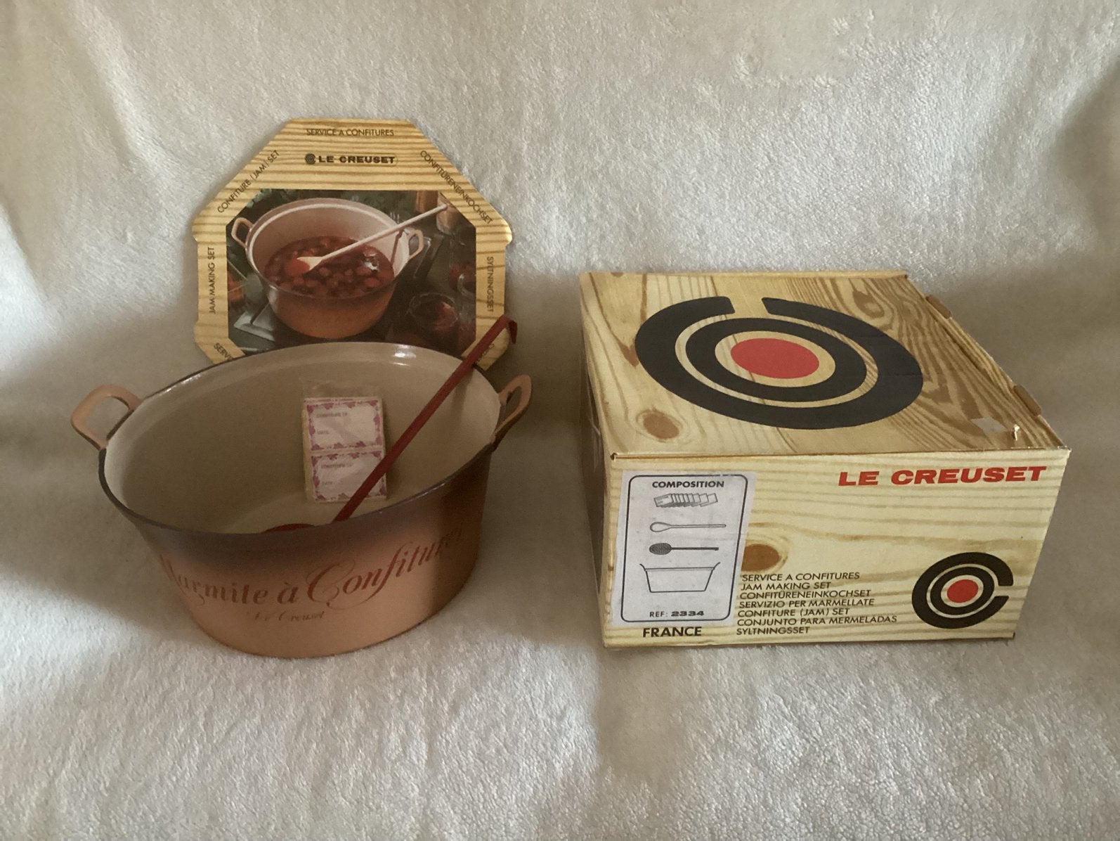 1980 Le creuset confiture pot marmite lepel gietijzer, Gebruikt, Gietijzer, Overige typen, Le Creuset