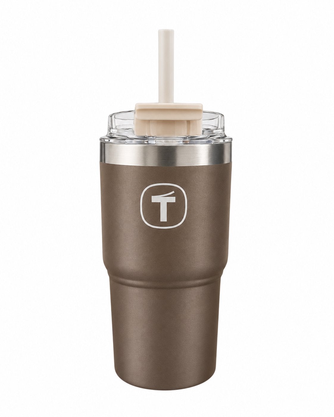 Tupperware Big T Tumbler 630 ml – Chocolate – Thermobeker, Bruin, Beker of Kan, Nieuw, Ophalen of Verzenden
