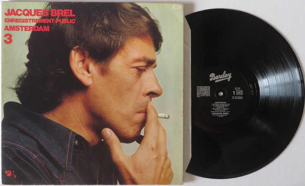 Jacques Brel - Amsterdam. Lp, Cd's en Dvd's, LP, Gebruikt, Beschermende buitenhoes, Ophalen of Verzenden