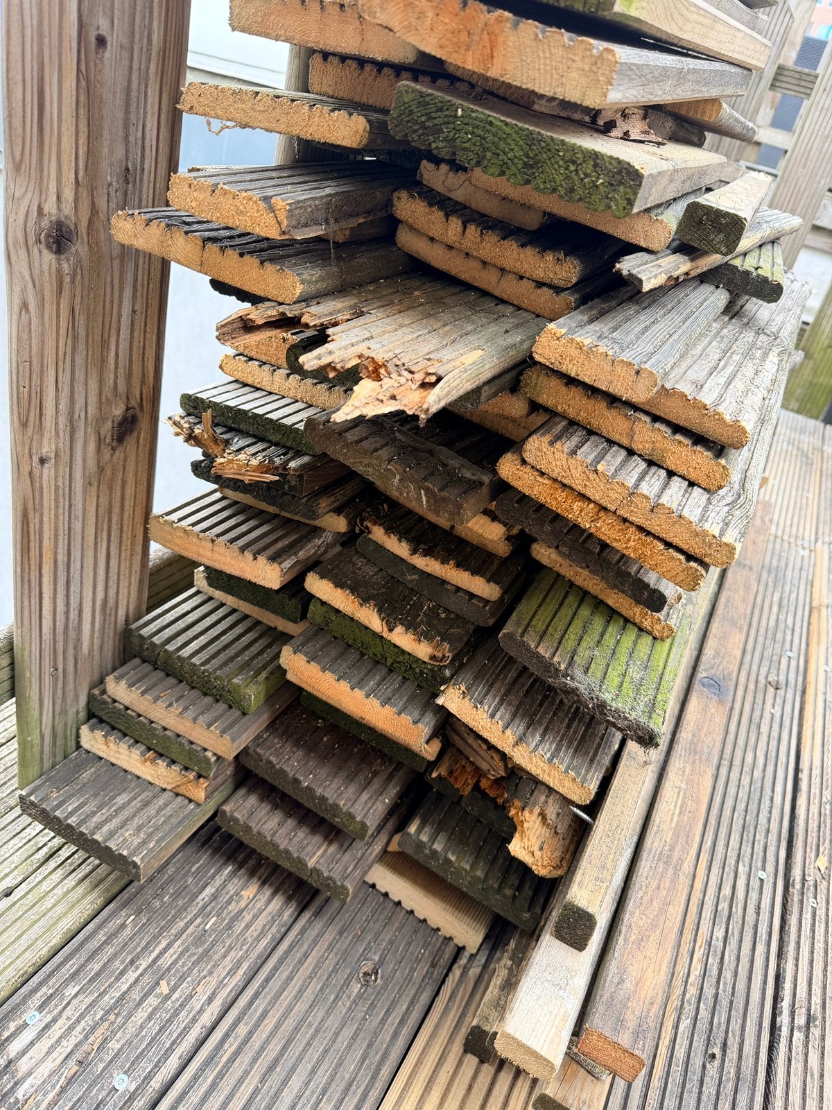 Terrasplanken + tuinpalen, Tuin en Terras, Palen, Balken en Planken, Ophalen, Gebruikt, Planken