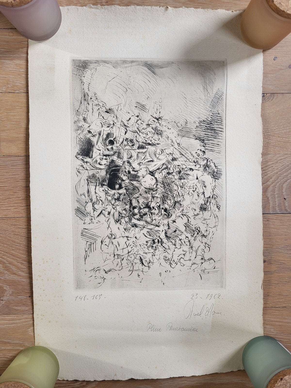 Gravure « Pluie Printanière » (1962) -
Roel D'Haese -
147/16, Enlèvement ou Envoi, Eau-forte