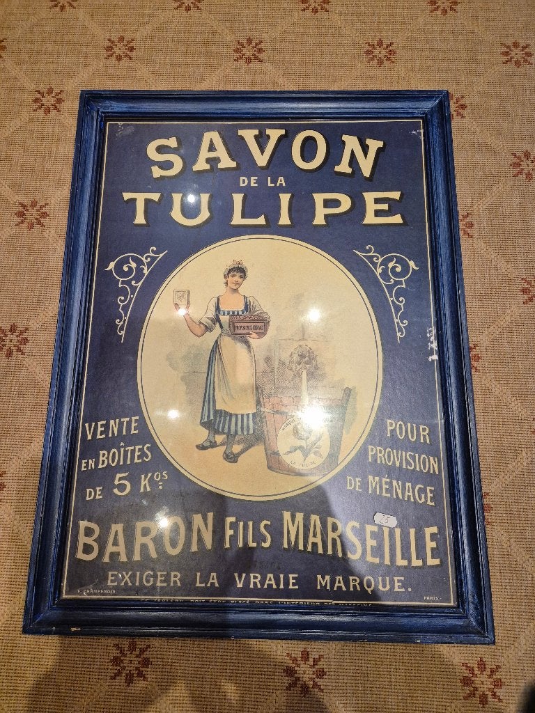 panneau publicitaire 'SAVON DE LA TULIPE', Enlèvement ou Envoi, Comme neuf, Panneau publicitaire