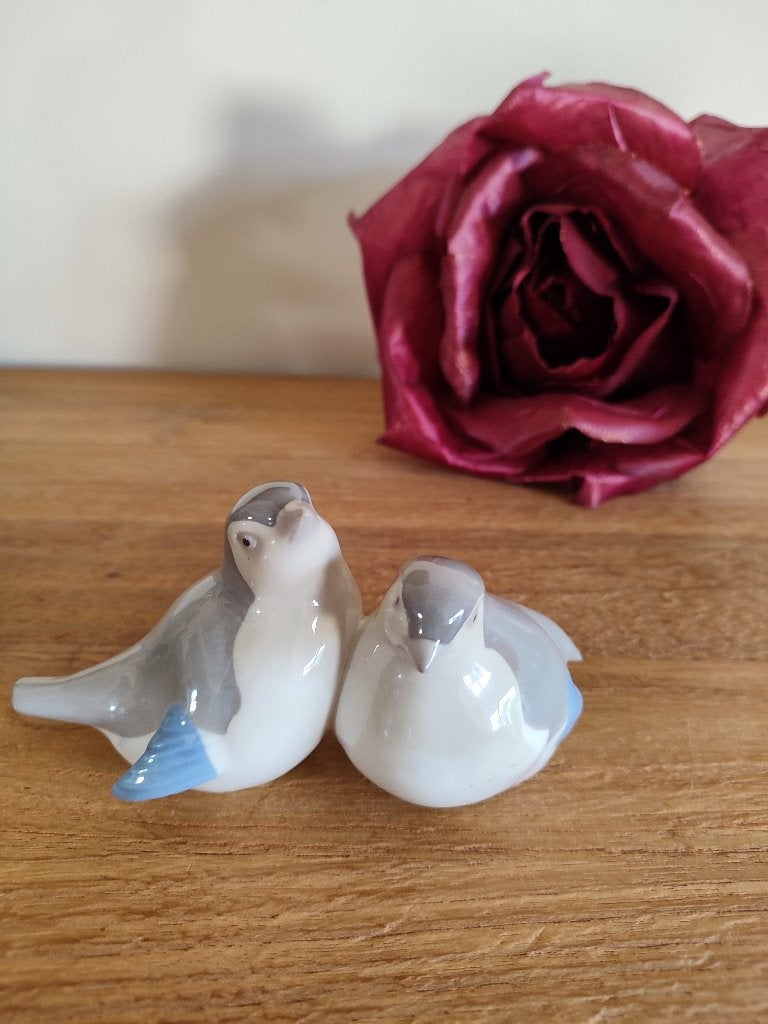 Optimiste et Pessimiste: oiseaux porcelaine Lippelsdorf RDA , Enlèvement ou Envoi
