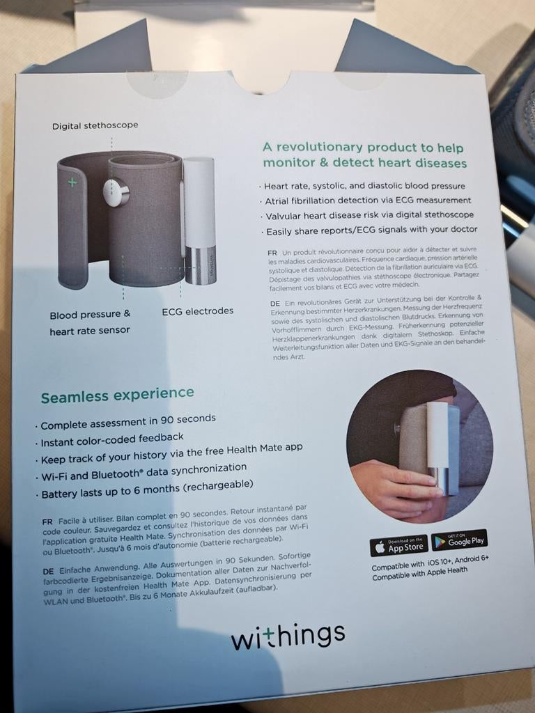 Tensiomètre Withings, Enlèvement