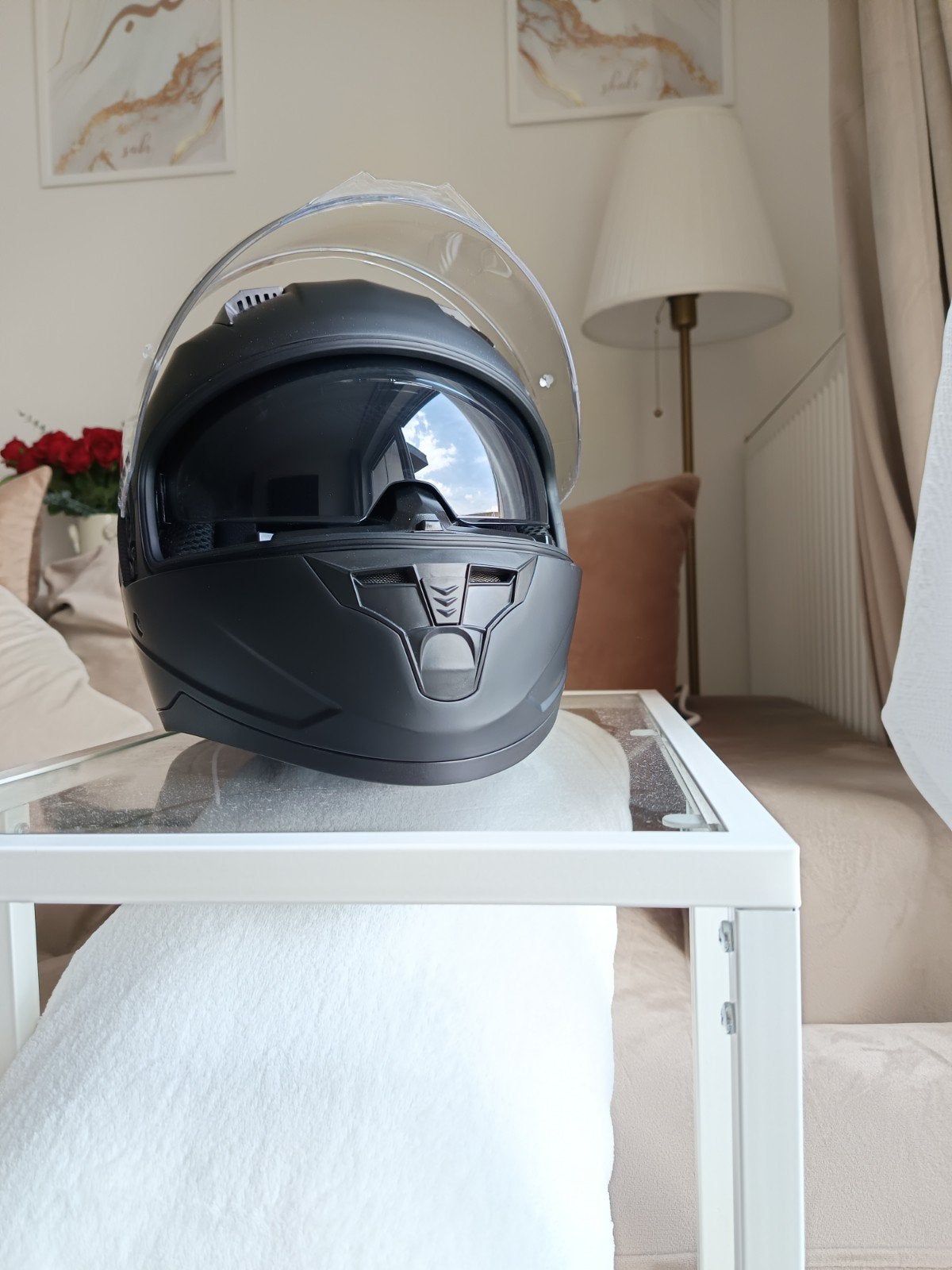 Nieuw motorhelm merk VINZ Kennet - Mat Zwart (Pinlock ), Motoren, Ophalen