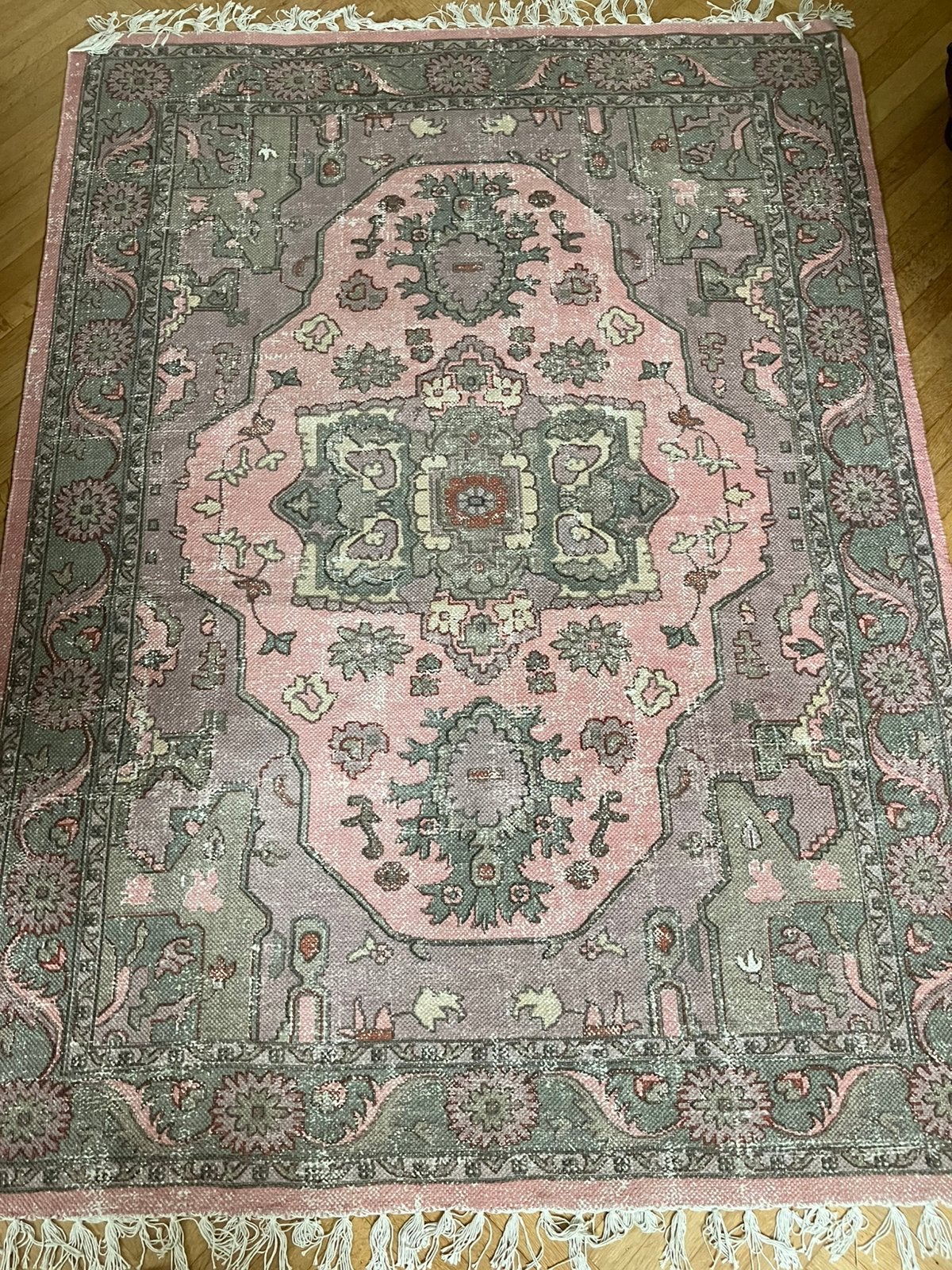 Très joli tapis en coton, Maison & Meubles, Enlèvement ou Envoi, Comme neuf, Vert