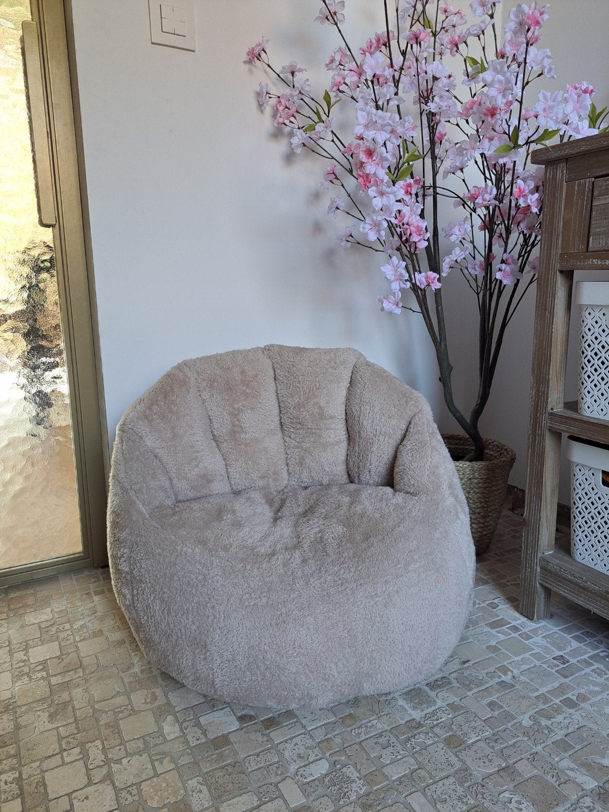 Beige kinderfauteuil Little Dutch, Huis en Inrichting, Ophalen, Zo goed als nieuw, Beige, Zitzakstoel