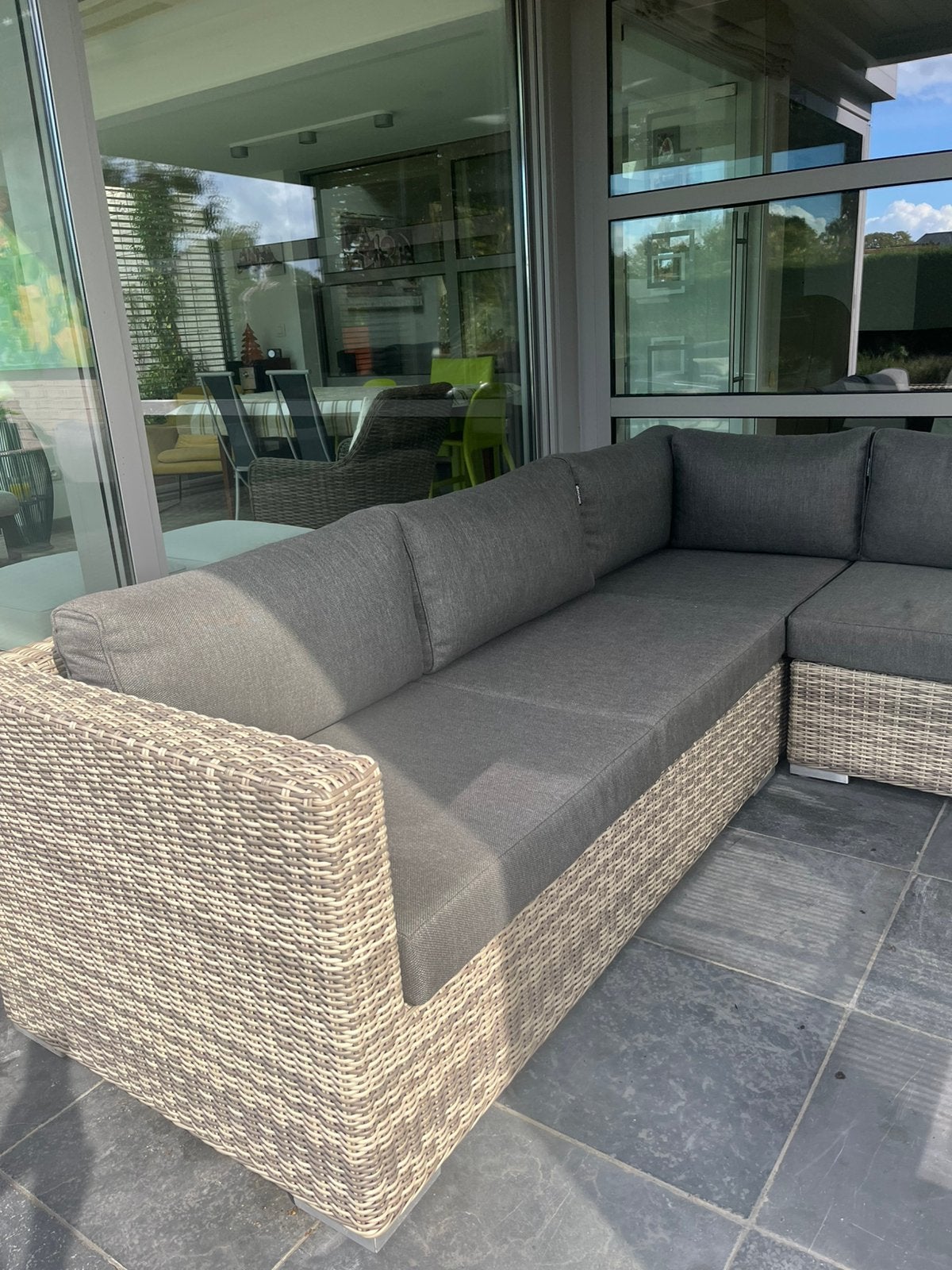 Wicker Lounge Dakar Coral White met tafel, Ophalen, Zo goed als nieuw, Wicker, Loungeset