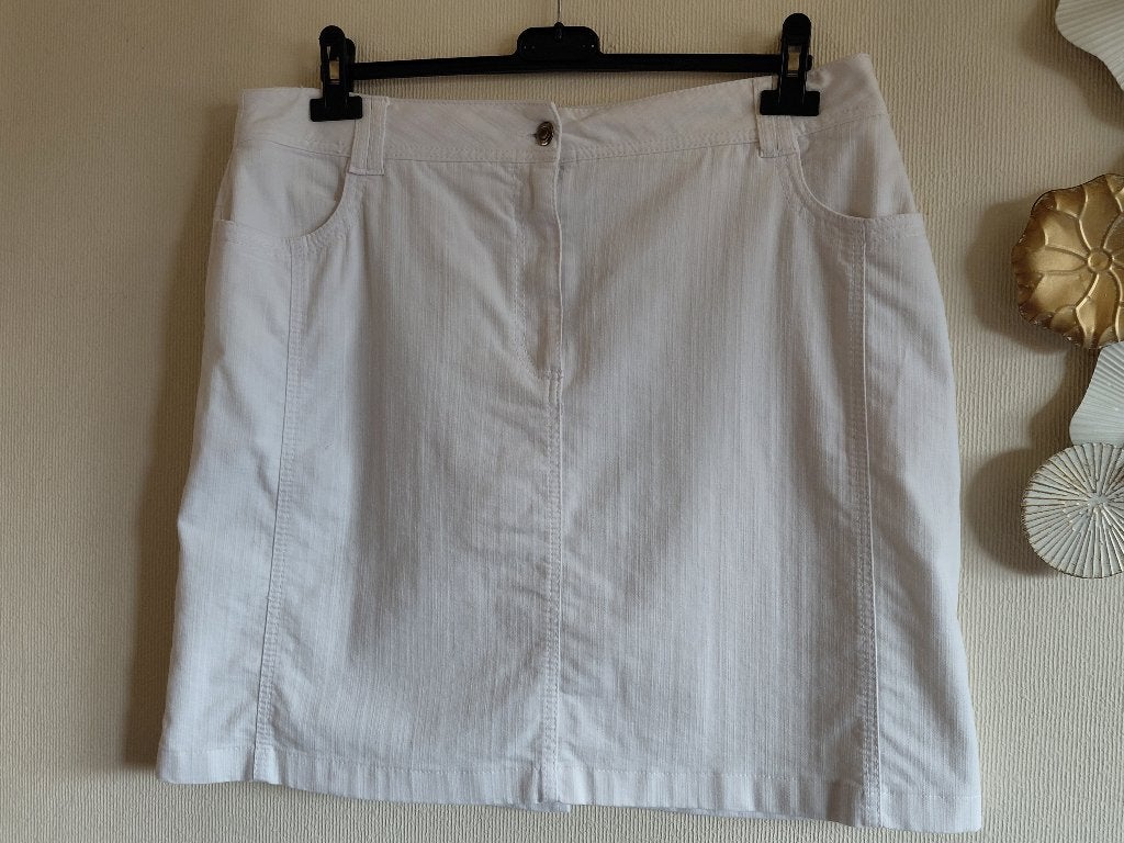 Rok in witte jeans, maat 46, BX jeans, Taille 46/48 (XL) ou plus grande, Enlèvement ou Envoi, BX jeans, Comme neuf