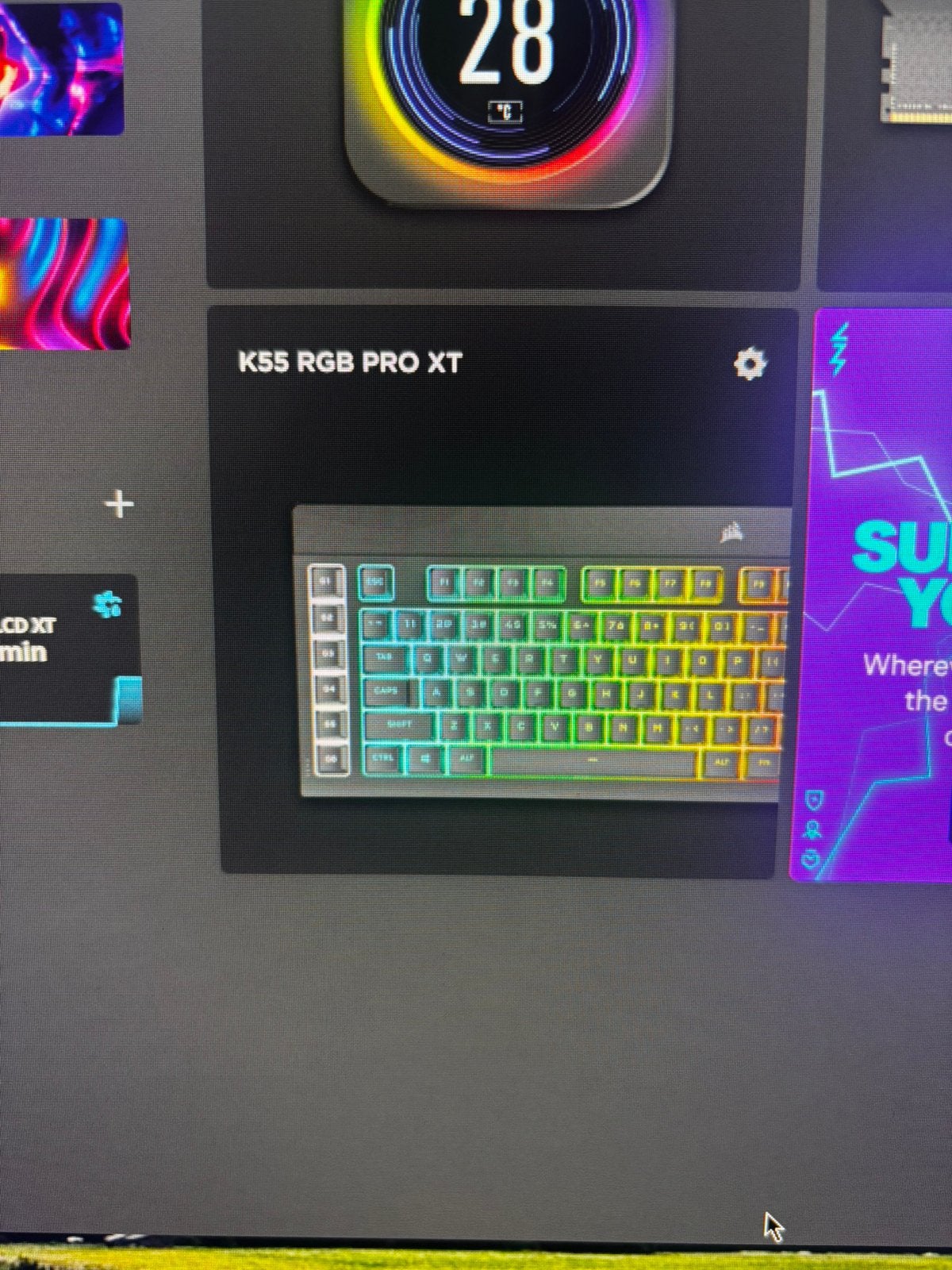 corsair k55 rgb pro xt, Informatique & Logiciels, Enlèvement ou Envoi, Azerty, Comme neuf, Filaire