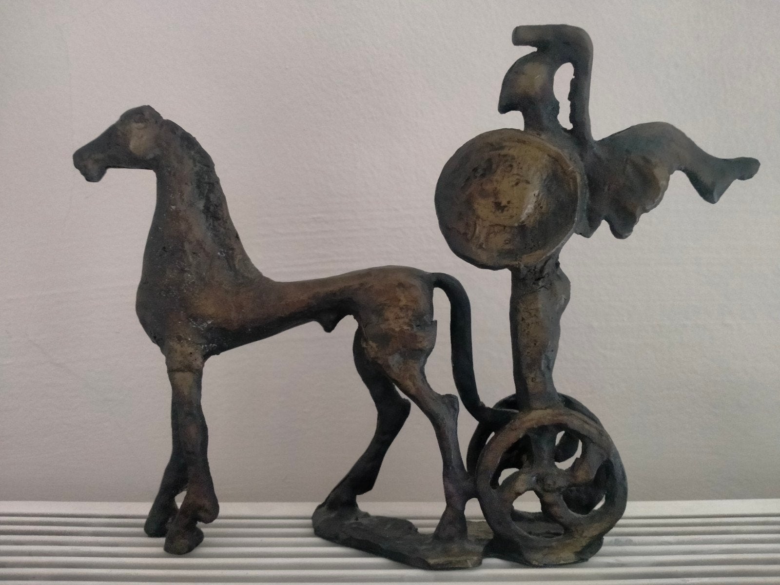 Griekse ruiter in brons ., Antiek en Kunst, Ophalen, Brons