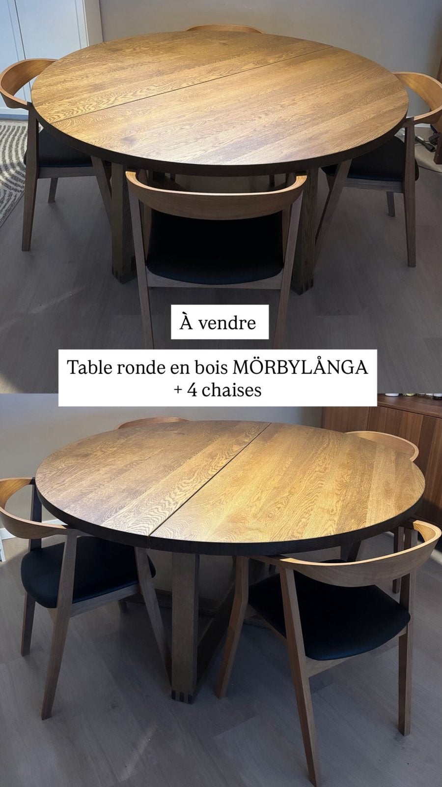 Table ronde IKEA, Enlèvement, Comme neuf