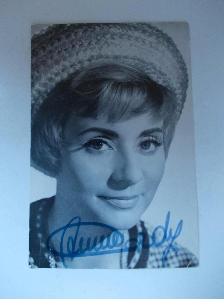 Annie Cordy gehandtekende kaart, Enlèvement ou Envoi, Comme neuf, Photo ou Carte, Signé
