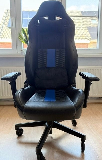 Gaming stoel, Huis en Inrichting, Bureaustoelen, Ophalen, Blauw, Zo goed als nieuw, Gaming bureaustoel