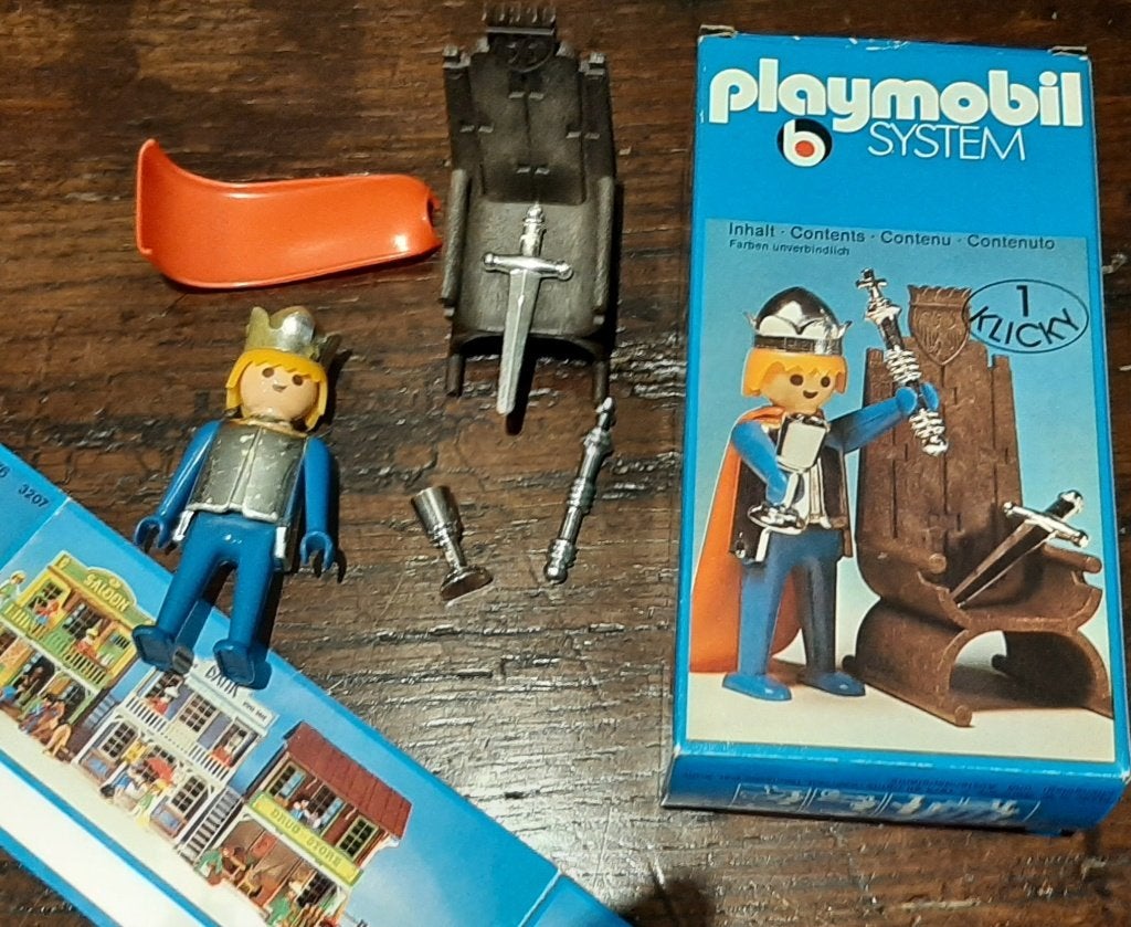 Logo vintage Playmobil 3331 roi sur le trône en 1 clic, Enfants & Bébés, Enlèvement ou Envoi, Kit complet, Utilisé, Figurines