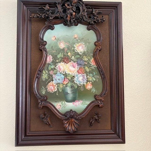 schilderij met zware kader, Ophalen, Bloemen