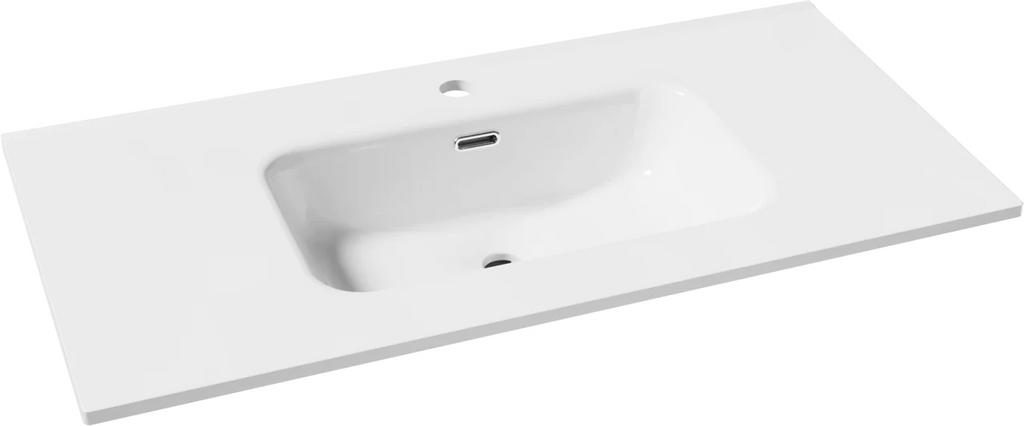 Aquazuro Enkele Wastafel Napoli - Glanzend - Wit - 90cm, Maison & Meubles, Enlèvement, Neuf