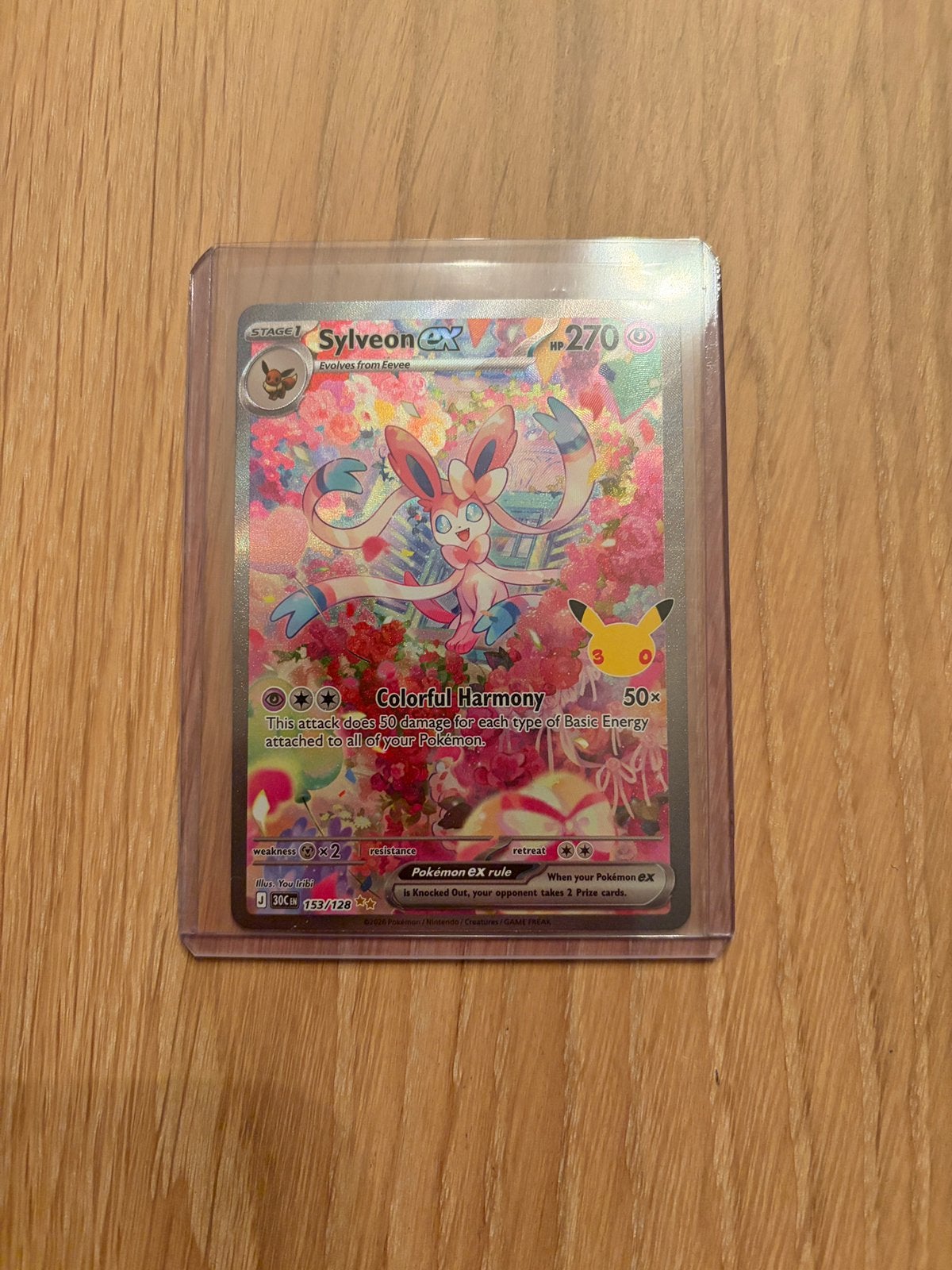 Sylveon 153/128 30th Celebration, Ophalen, Zo goed als nieuw, Losse kaart, Foil