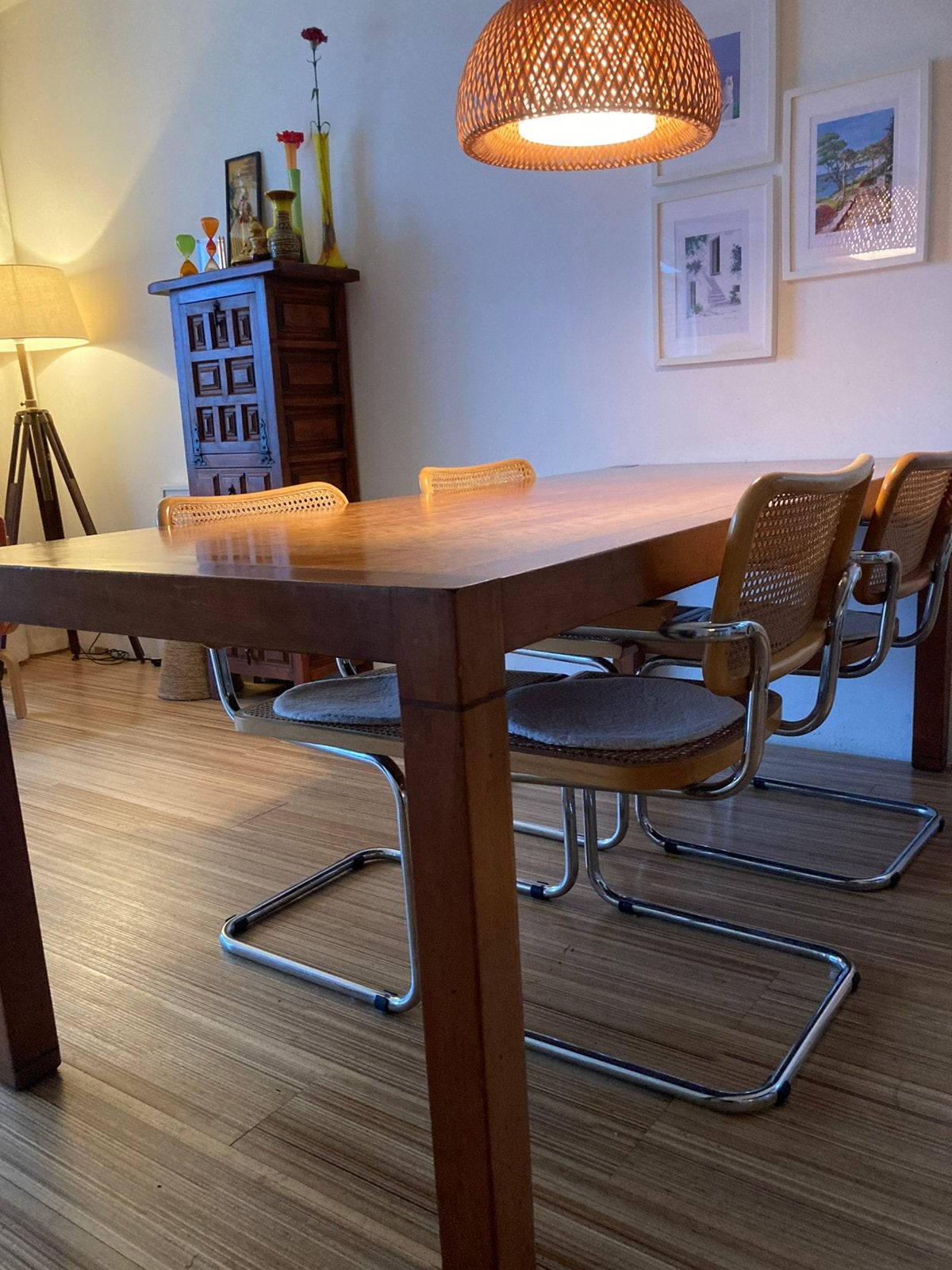 DESIGN eettafel met palissander bies, Ophalen, Zo goed als nieuw
