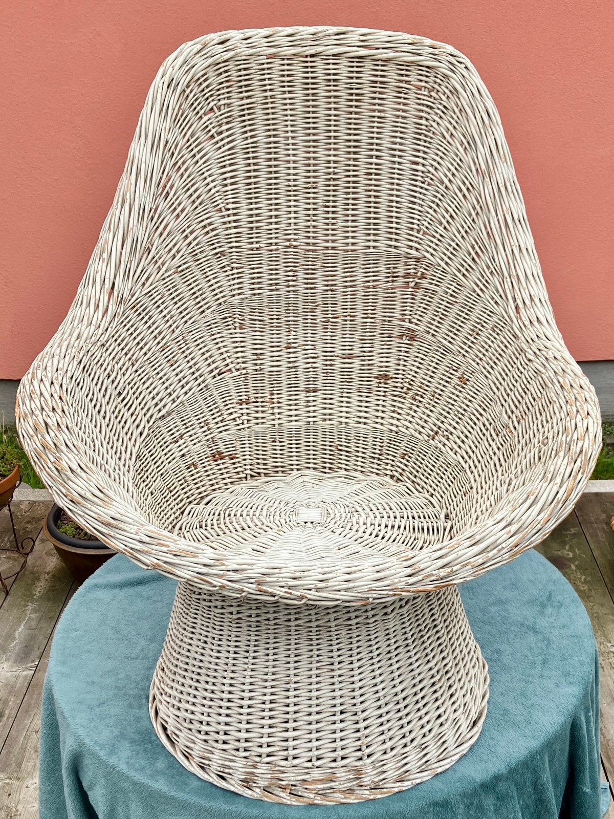 Vintage rotan kuipzetel, Enlèvement, Utilisé, Rotin