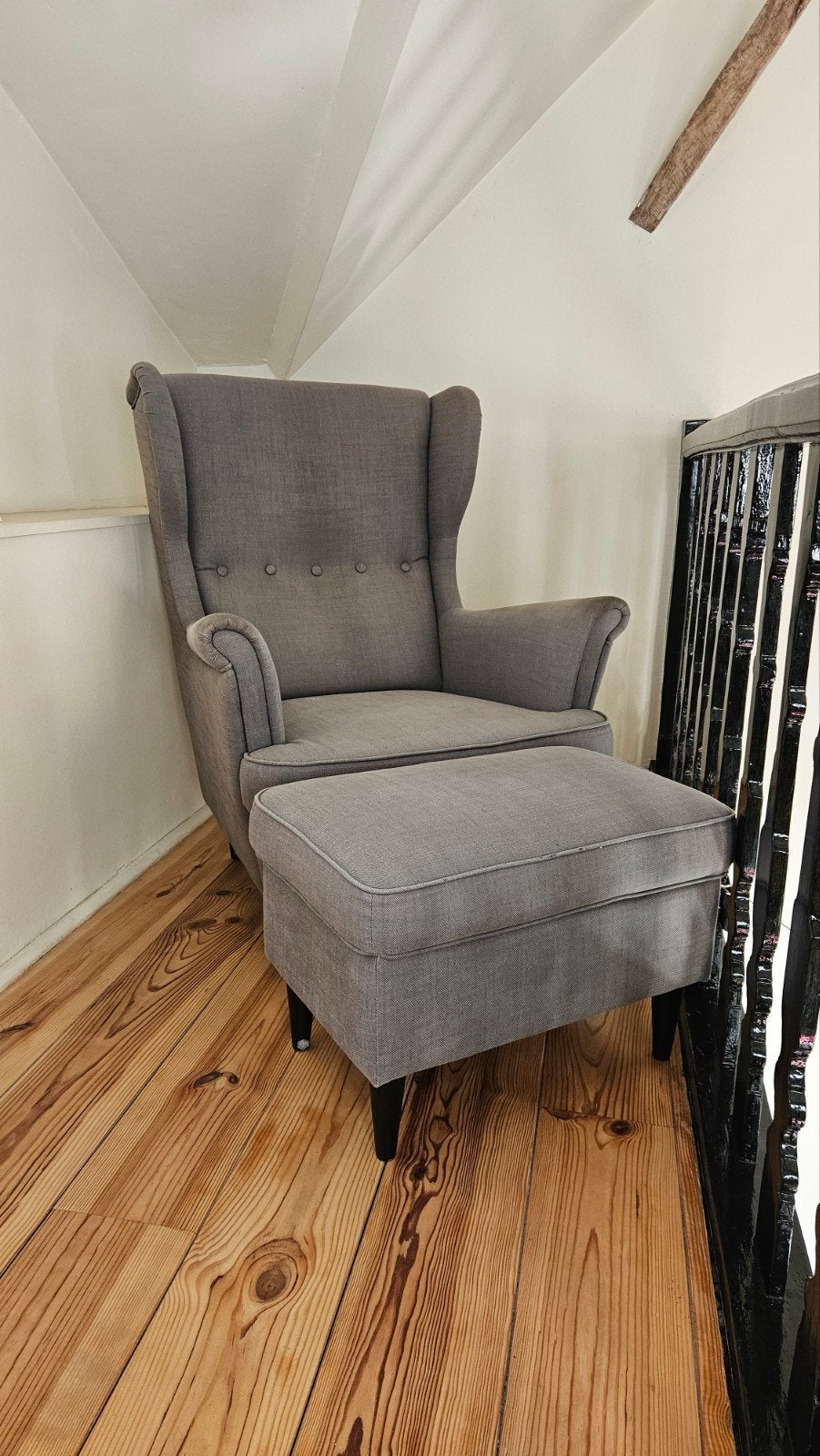 Siège en tissu douillet gris avec pouf, Gezellig, Moins de 75 cm, Moins de 150 cm, Enlèvement