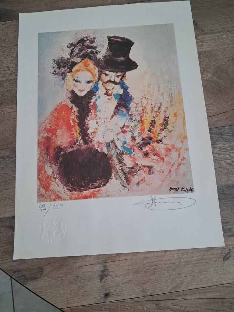 Lithographie de l'artiste belge Henry Roland, Enlèvement ou Envoi