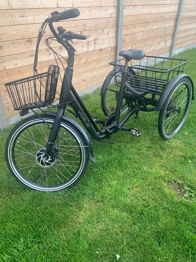 Tricycle électrique Vogue noir mat, comme neuf, Enlèvement, Comme neuf, Frein à disque, Vogue