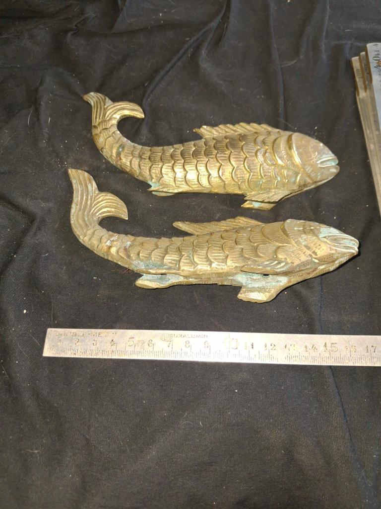 2 carpes koï en laiton, Enlèvement ou Envoi