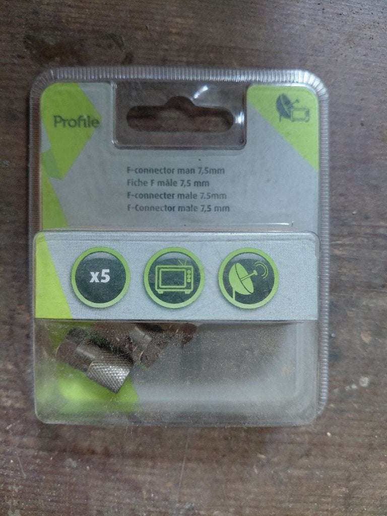 F-connector man 7,5mm, Ophalen, Nieuw, Coaxiale kabel