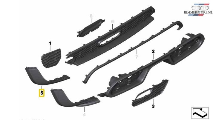 Achterbumper links deel onderkant JCW Mini F55 F56 F57 51127, Neuf, Arrière, -, Origine de la pièce connue
