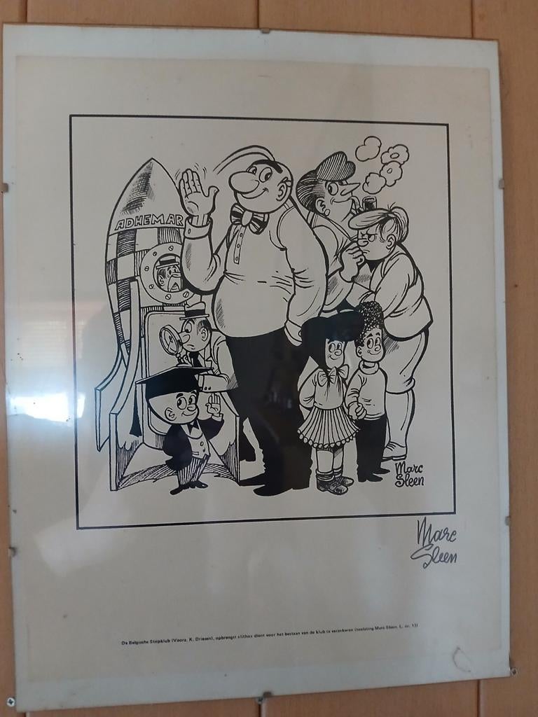 Tekening van Marc Sleen met originele handtekening, Verzamelen, Ophalen