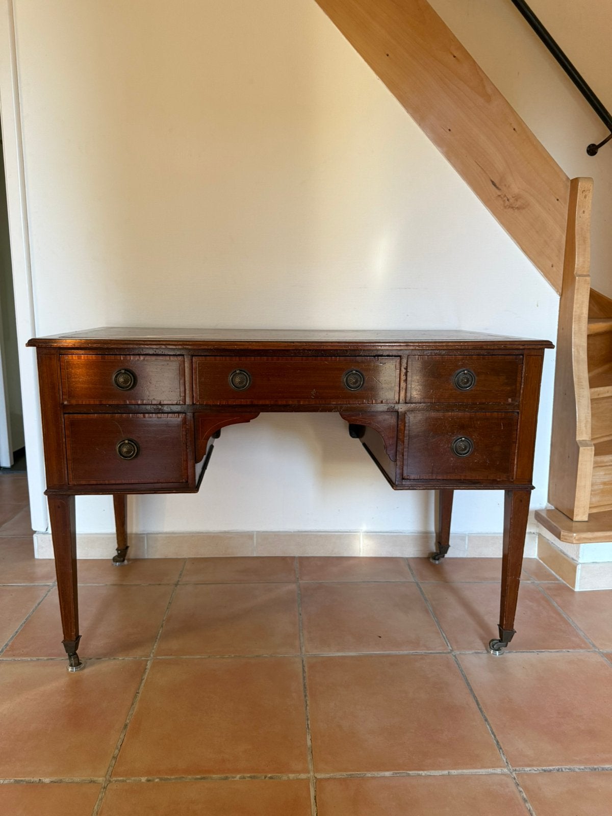 Antiek Mahoniehouten Bureau, Antique, Enlèvement, Utilisé