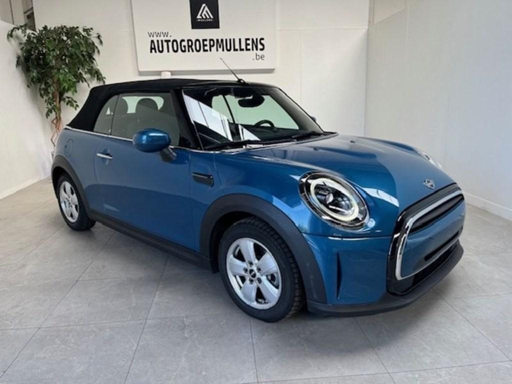 MINI Cooper Cabrio One + Led + Navi + Half leder + Park pil, Auto's, Cabriolet, Blauw, Handgeschakeld, 102 pk