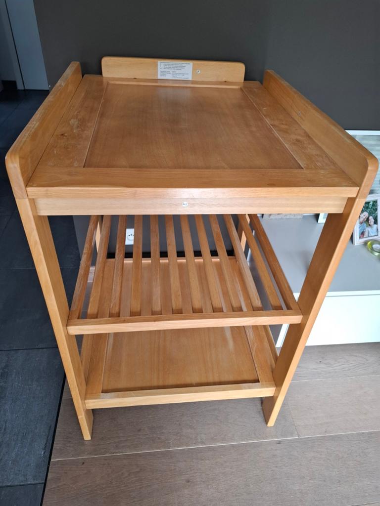 Mooie houten luiertafel in rubberwood 90x58x73, Ophalen, Gebruikt, 50 tot 100 cm, Rechthoekig