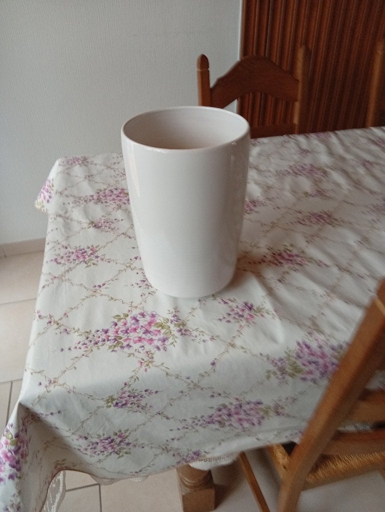 Vase blanc brillant vintage en parfait état., Enlèvement ou Envoi
